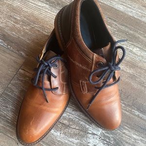 Bull Boxer Mens US 11 'Everson' Brown/cognac Distressed Leather Oxford Shoes.